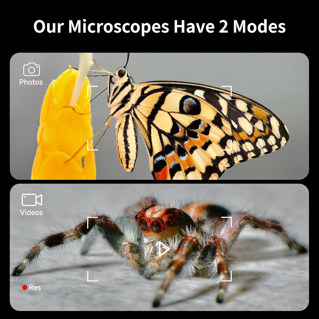 BEAVERLAB 4,0" IPS digitales Mikroskop 100X-1600X, Handheld Microscope 1080P HD Taschenmikroskop WiF