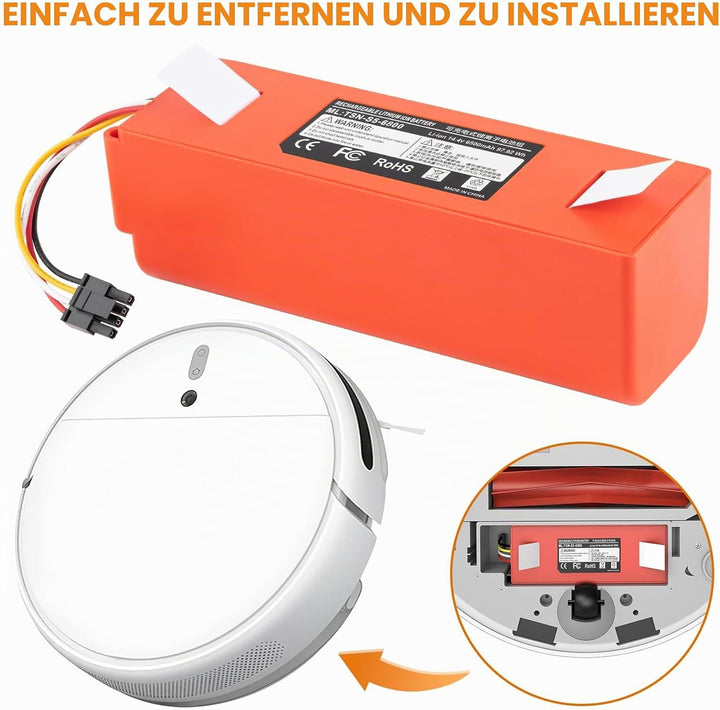 14,4 V 6800 mAh Ersatzakku für Roborock S4, S5, S50, S6, S7, S7 Max, Q5, Q7, Q7 Max