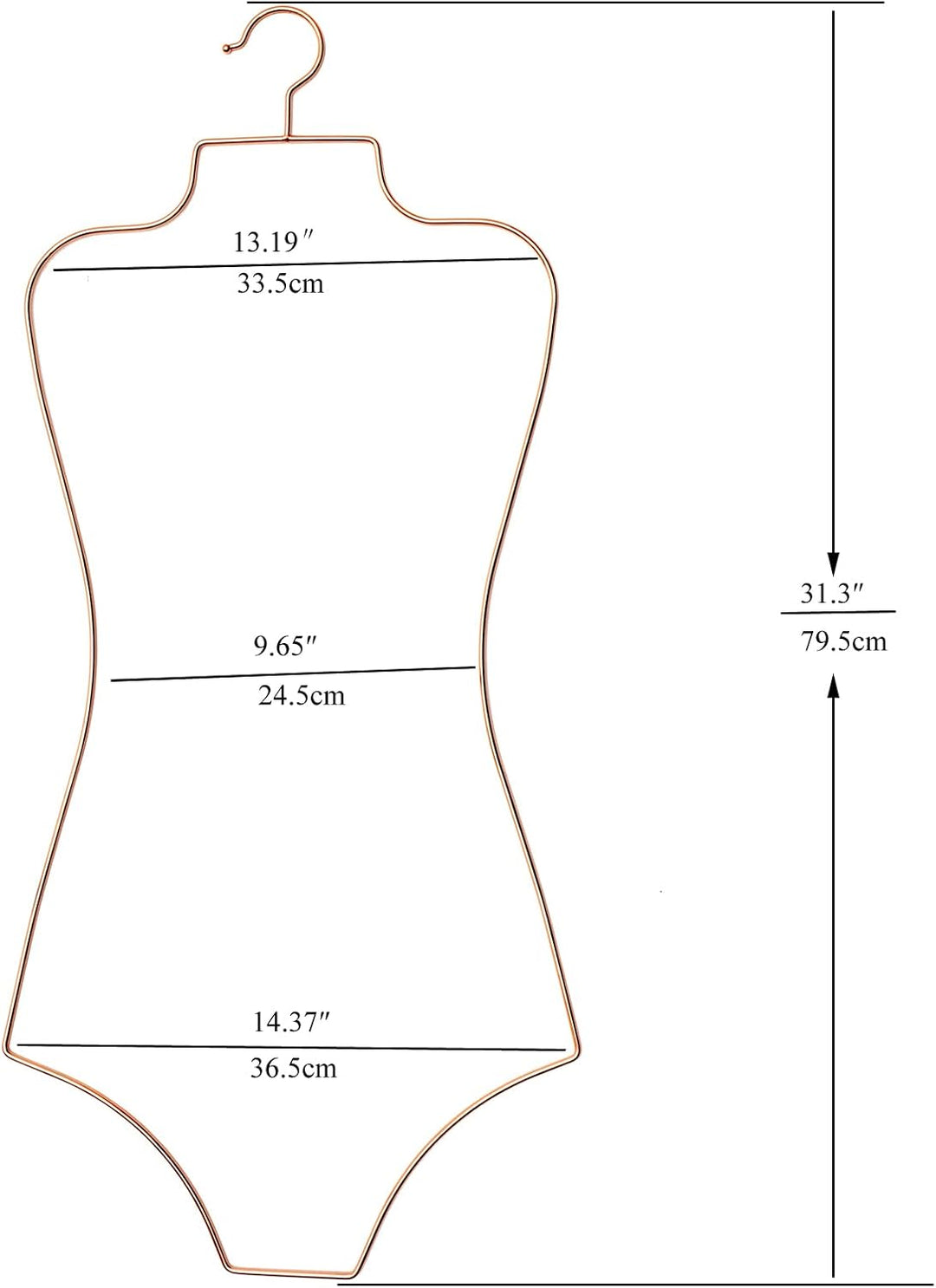 Bikini Badeanzug Aufhänger Draht Körperform Display Unterwäsche hänger 10 PCS (Roségold), Roségold