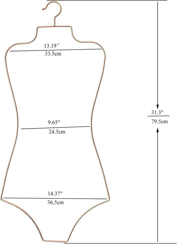 Bikini Badeanzug Aufhänger Draht Körperform Display Unterwäsche hänger 10 PCS (Roségold), Roségold