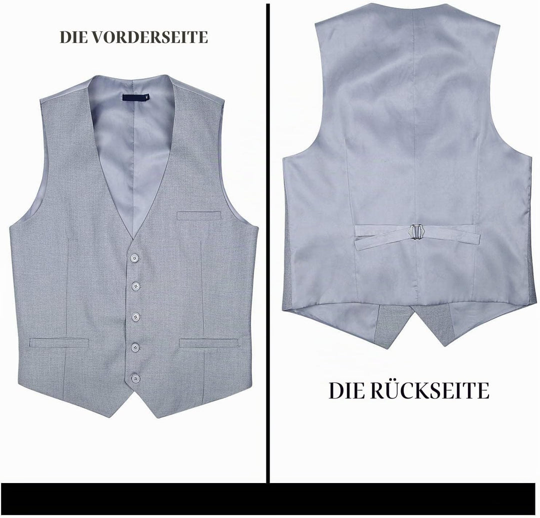 Enlision Anzugweste für Herren Formelle Einfarbige Weste Hochzeit Elegant Anzugwesten Business Weste