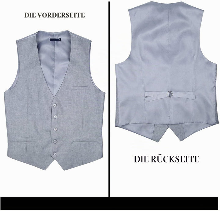 Enlision Anzugweste für Herren Formelle Einfarbige Weste Hochzeit Elegant Anzugwesten Business Weste