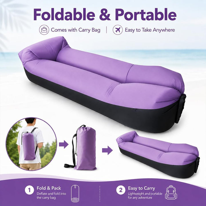 Aufblasbares Sofa, Camping Sofa Aufblasbar, Tragbares Luft Sitzsack mit Aufbewahrungstasche, Air Lou