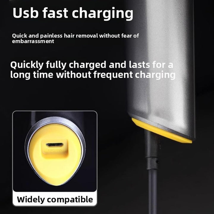 BRRNOO ABS-Material, Wiederaufladbarer USB-Körperhaarschneider für Männer, Elektrischer Leistenballe