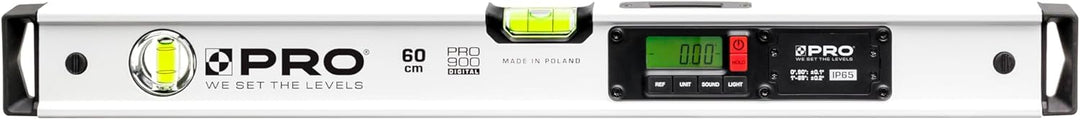 PRO900 Digitale Wasserwaage 60cm mit 2 LCD Displays und Abdeckung - Elektronische Wasserwaage mit Me