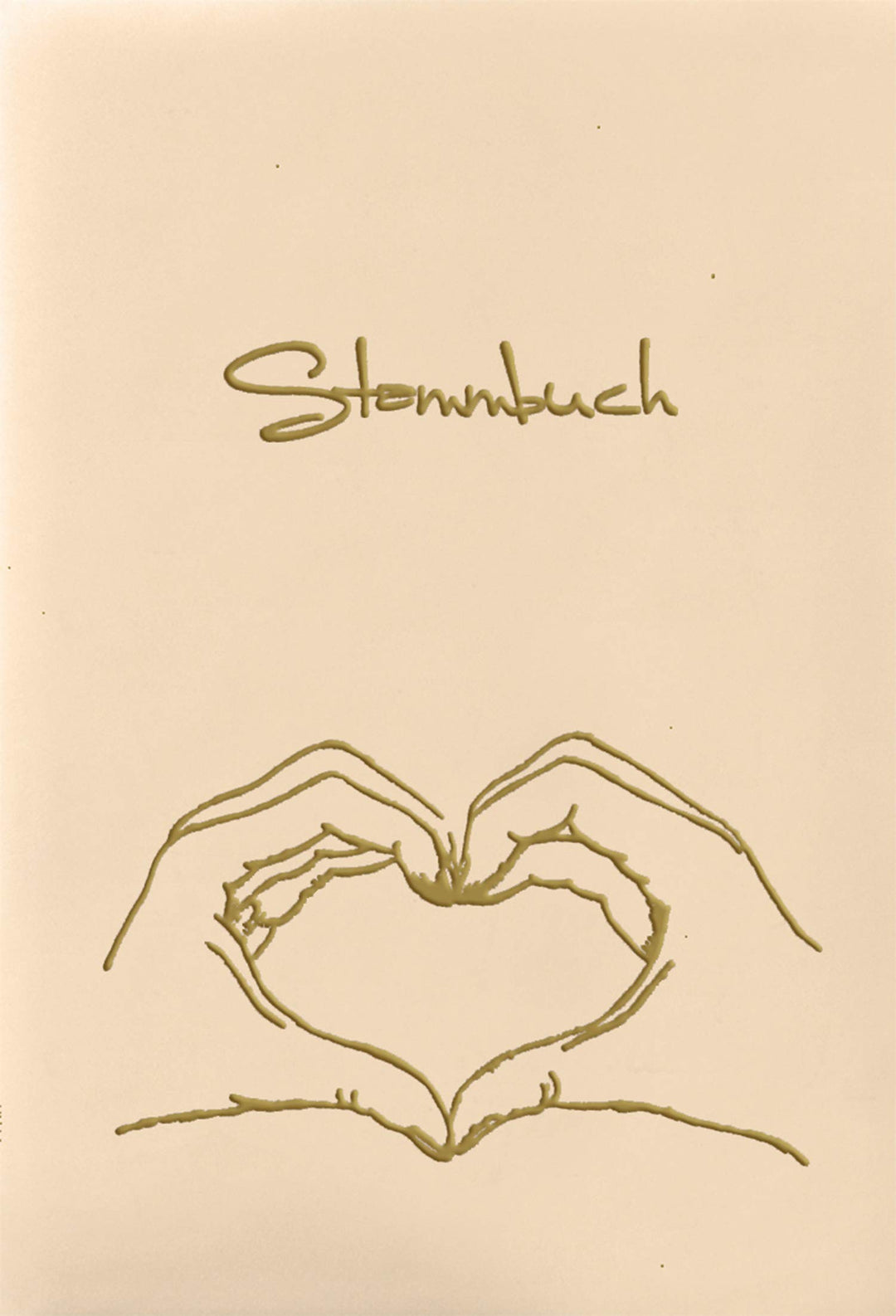 Stammbuch Hand MIT Herz - Stammbuch für die Hochzeit aus hochwertigen Velours und in buchbinderische