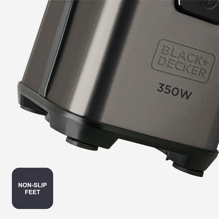 BLACK+DECKER BXJBA350E - Standmixer, Puls-Funktion, Gefäss aus Kunststoff mit 1,5 l, 4-schneidige Ed