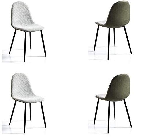 MOMMA HOME - Esszimmerstühle 4er Set - Modell Richmond - Farbe Grün - Masse 45 x 53 x 87 cm - Polste