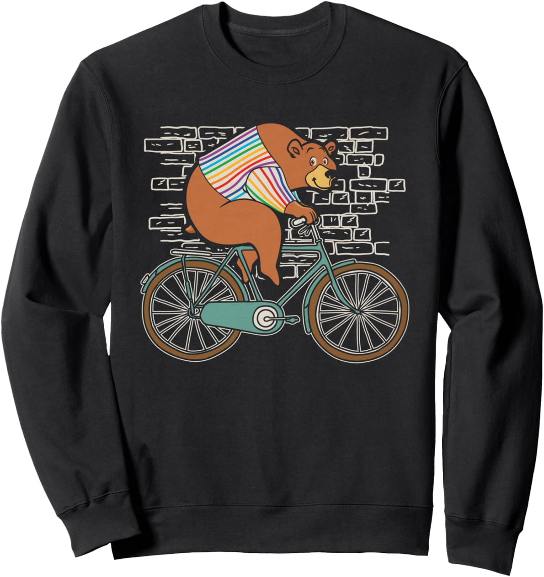 Grizzly Bär Fahrrad Natur Tier Wildnis - Bären Braunbär Sweatshirt