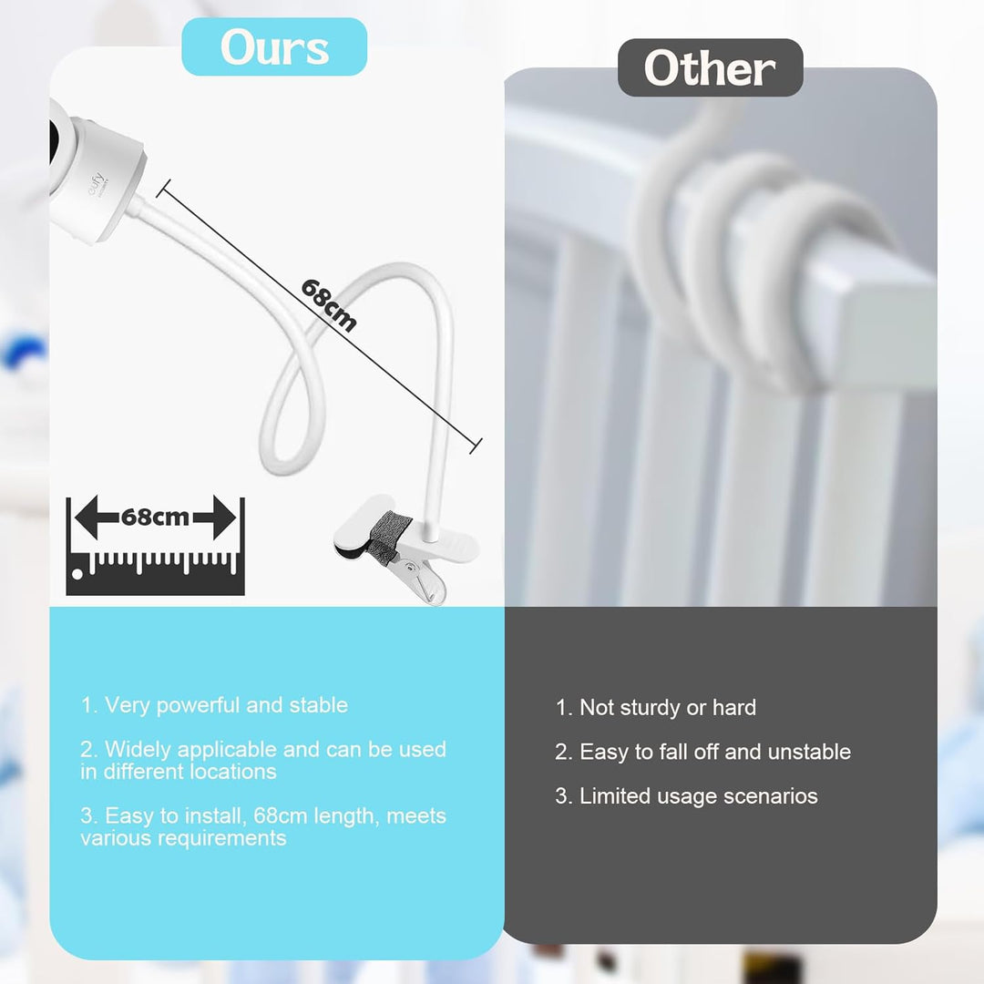 Mobile Halterung für Babybett, Multifuntional 68cm Mobile Halter Wickeltisch, Flexibel Klammernhalte