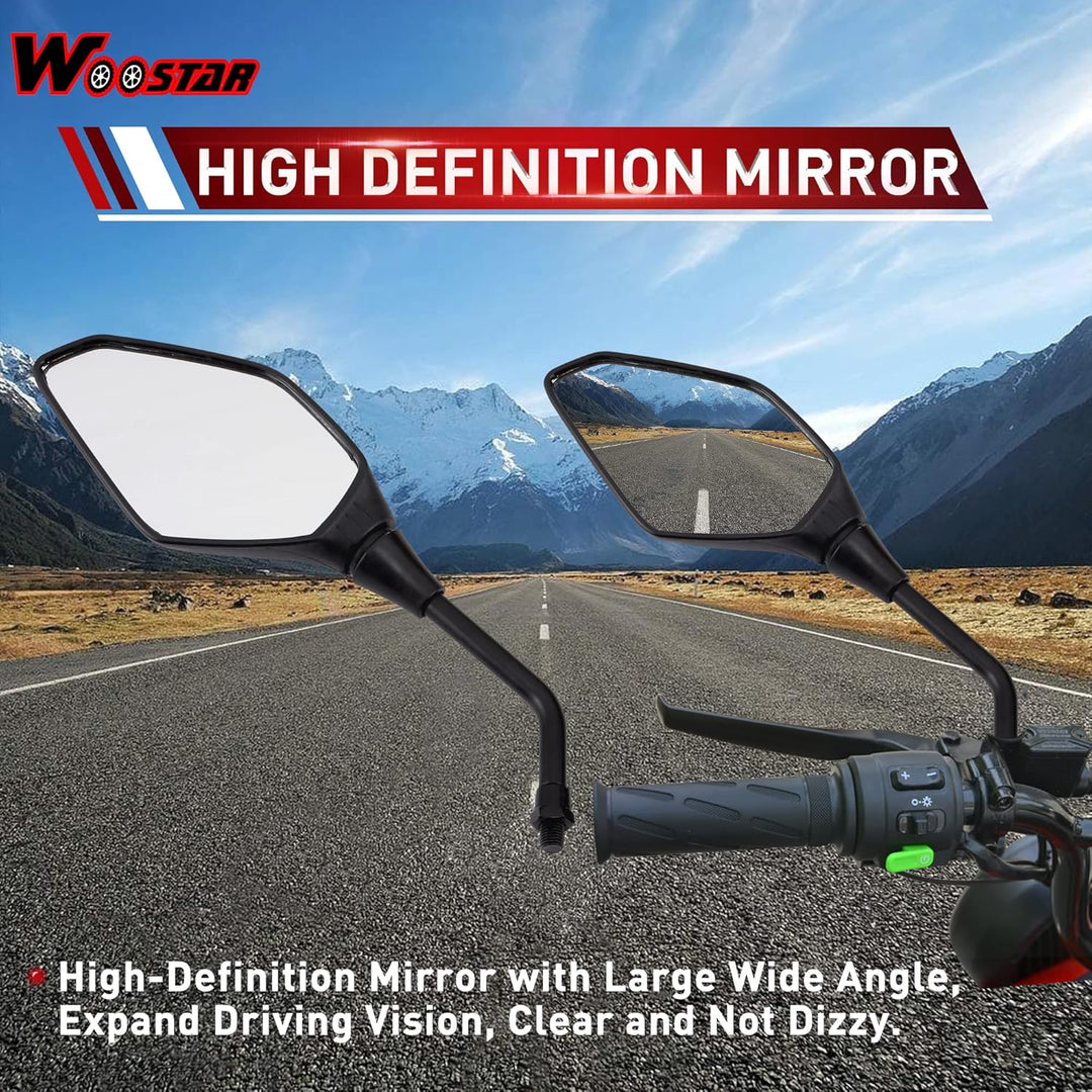 WOOSTAR 7/8" Motorrad Lenkererhöhung 10mm Seitenspiegel mit Konverter Gewindeschrauben M10 auf M8 Er