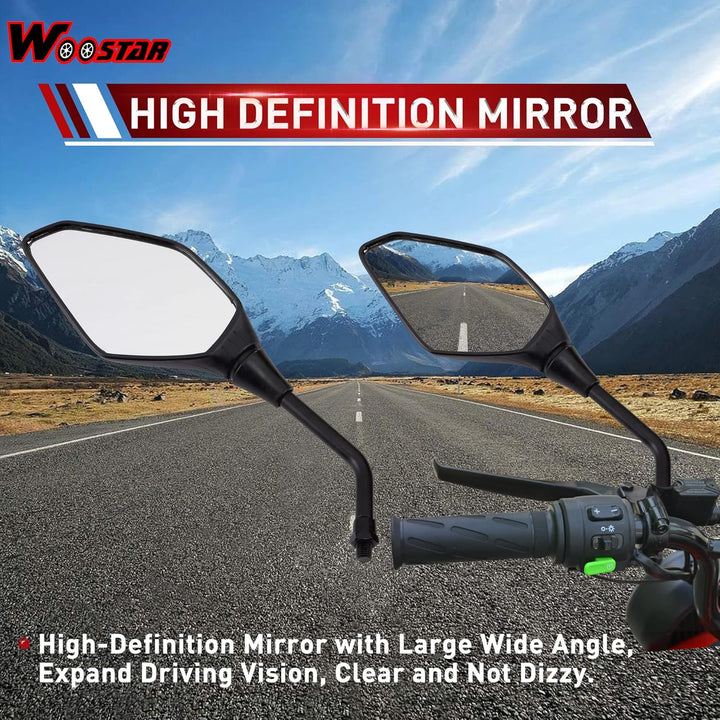 WOOSTAR 7/8" Motorrad Lenkererhöhung 10mm Seitenspiegel mit Konverter Gewindeschrauben M10 auf M8 Er