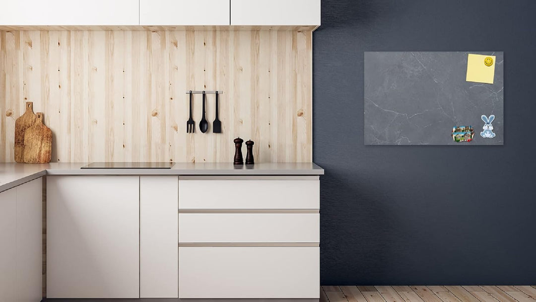 ALLboards Metallische Magnettafel ANTHRAZIT MARMOR 60x40cm MetalBoards Memoboard für jede Art von Ma