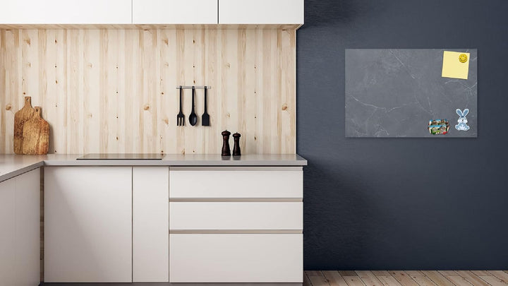 ALLboards Metallische Magnettafel ANTHRAZIT MARMOR 60x40cm MetalBoards Memoboard für jede Art von Ma