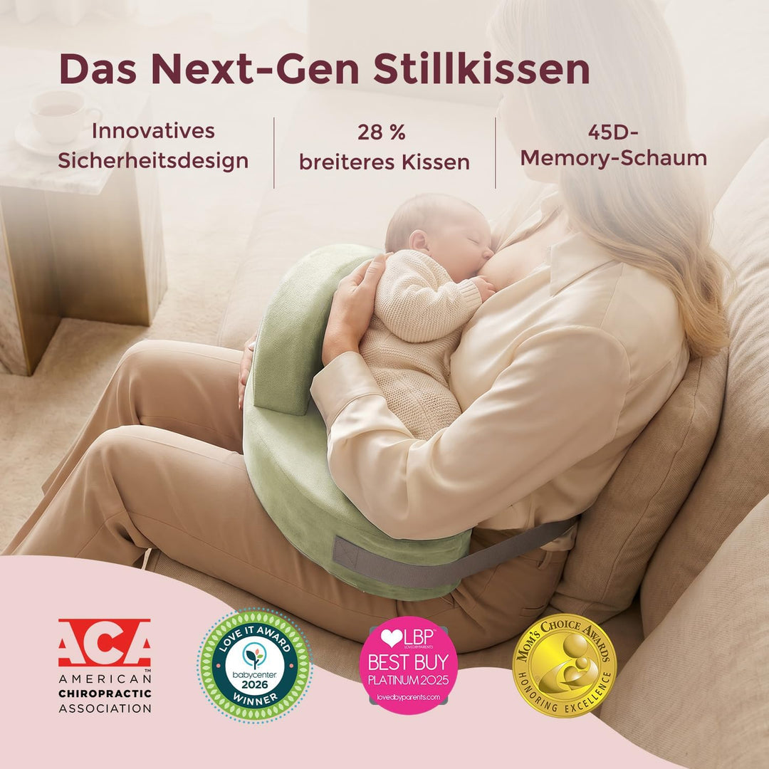 Momcozy Stillkissen mit Sicherheitsstütze – Fester und federnder Memory-Schaum – Stabile, ergonomisc