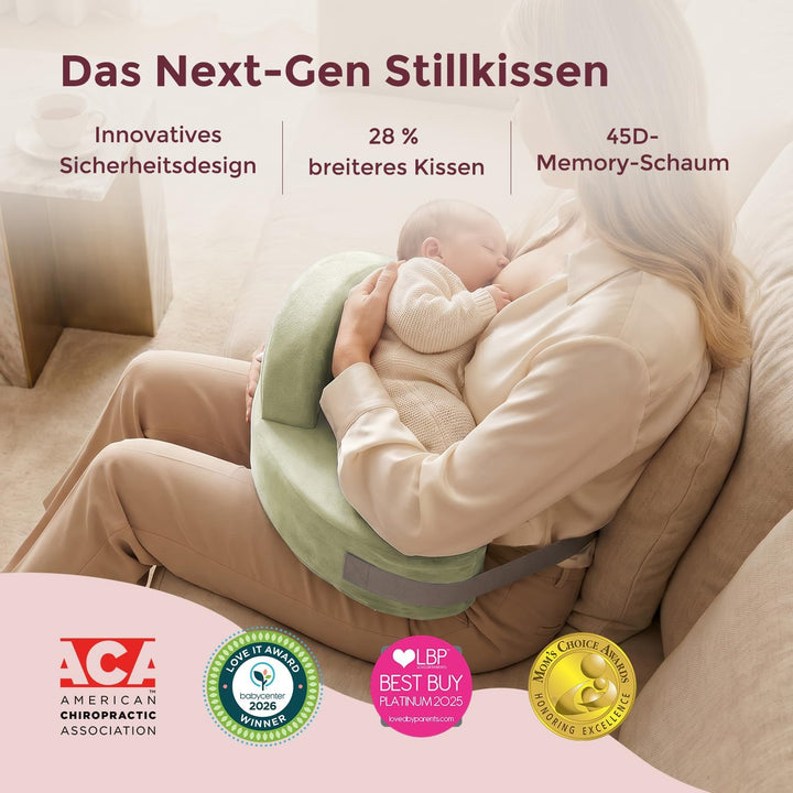Momcozy Stillkissen mit Sicherheitsstütze – Fester und federnder Memory-Schaum – Stabile, ergonomisc