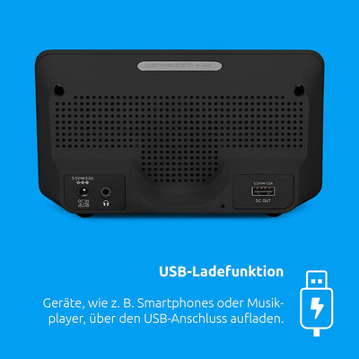 TechniSat DIGITRADIO 50 SE - Radiowecker (DAB+/UKW Tuner, dimmbares Display, Wecker mit Zwei einstel