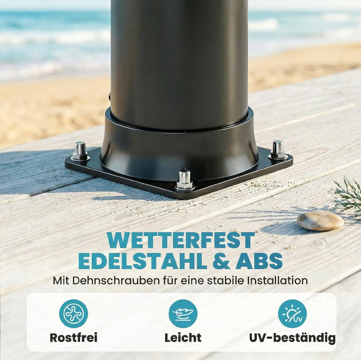 Outsunny Solardusche 40L Gartendusche mit Handbrause Kopfbrause Wasserhahn, einstellbarer Temperatur