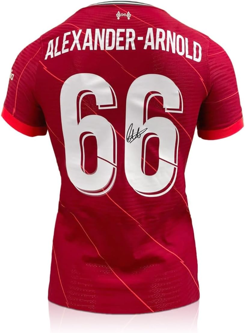 Von Trent Alexander-Arnold signiertes Liverpool-Trikot 2021-22. Gerahmt