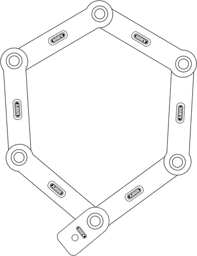 ABUS Faltschloss Bordo 6000 ST mit Schlosstasche Schwarz 90 cm Single, Schwarz 90 cm Single