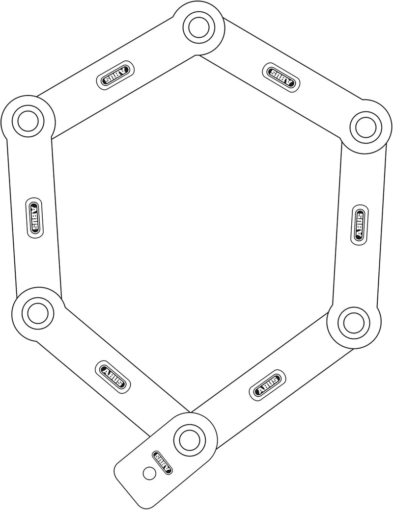 ABUS Faltschloss Bordo 6000 ST mit Schlosstasche Schwarz 90 cm Single, Schwarz 90 cm Single