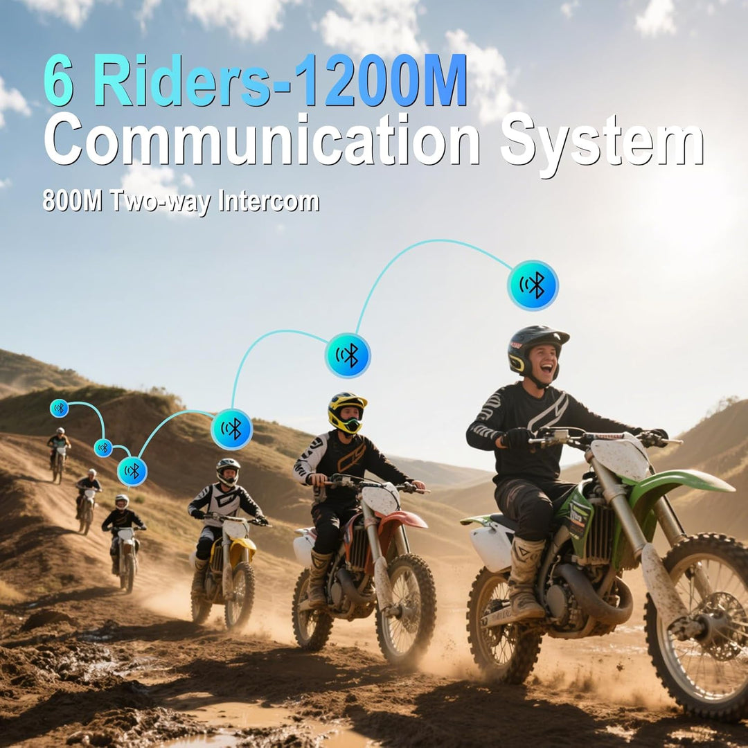 EuroFone S6-1200-A Motorrad Bluetooth Headset 1200M 2 Personen Voll-Duplex drahtlose Motorrad-Gegens