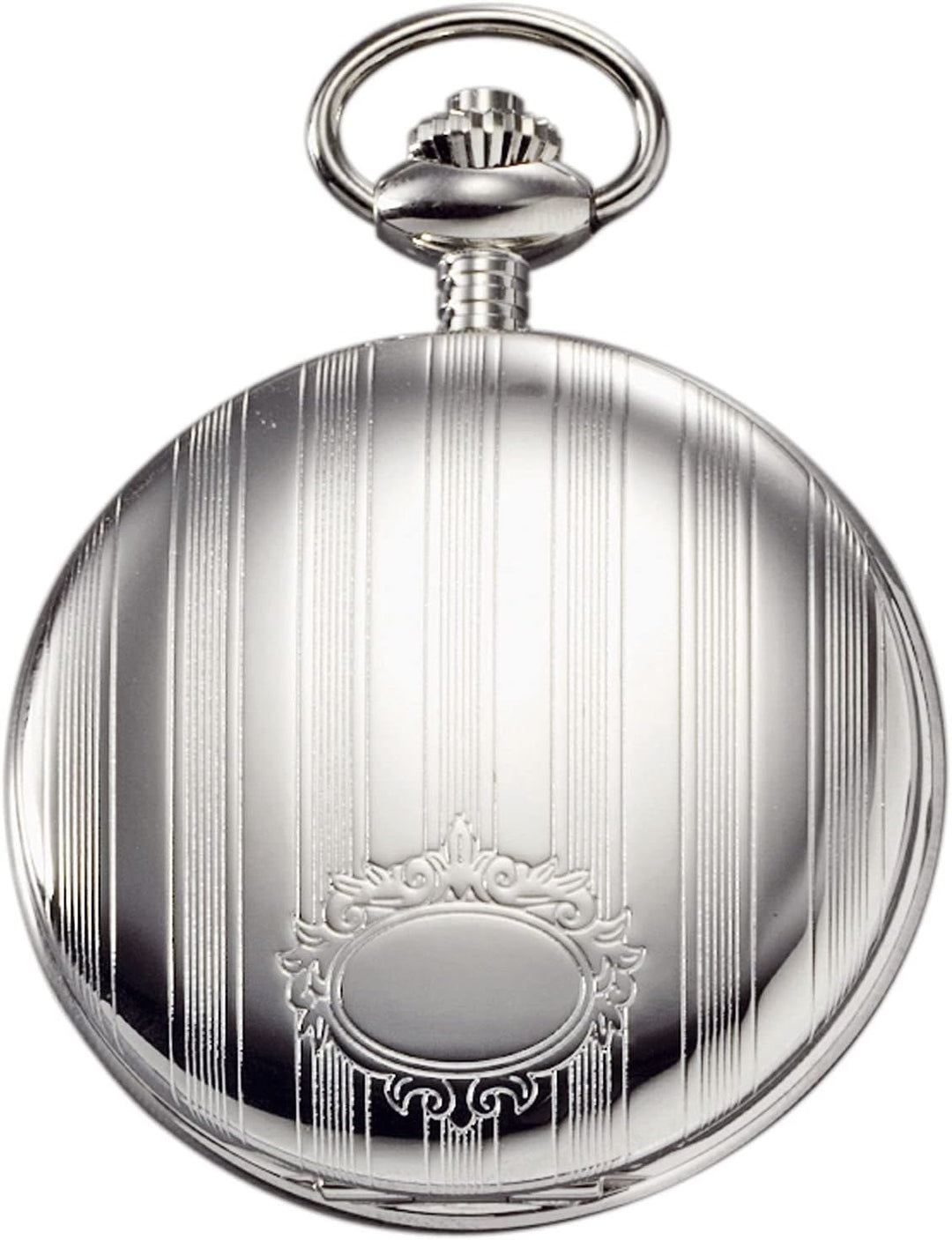 REGENT Herren Taschenuhr Savonnette 47 MM Mechanischer Handaufzug Römische Zahlen P-718 - Silber, P-