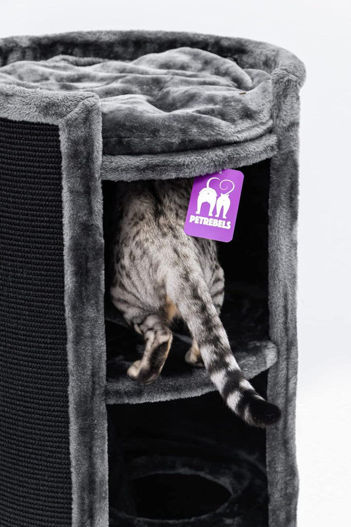 Petrebels Kratztonne XL Superdome 100 cm hoch, Ø 50 cm, Design Kratztonne für grosse Katzen, extra B