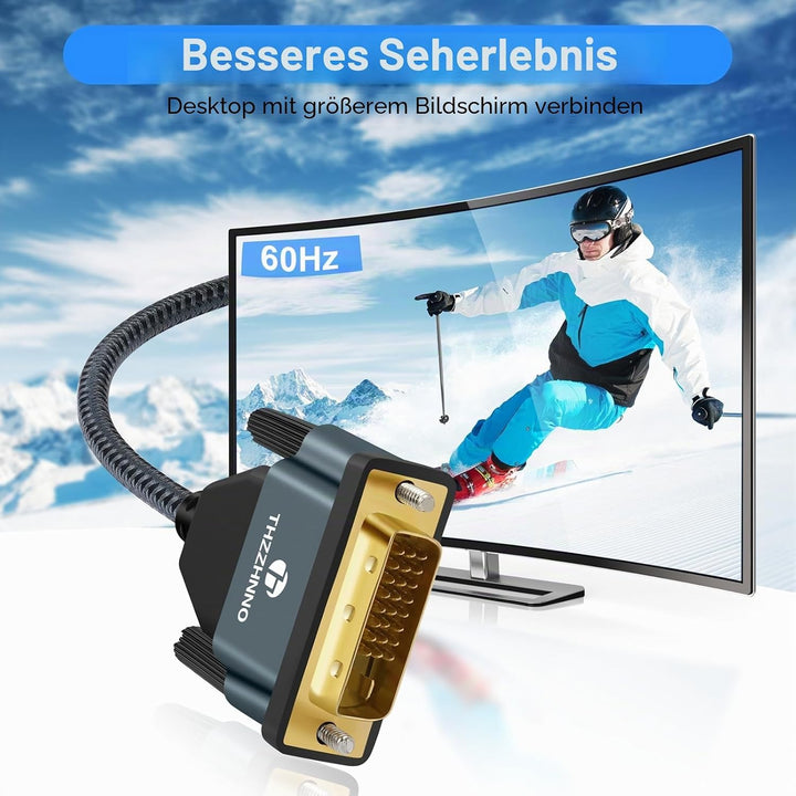 Displayport vers DVI Câble 5M, DP vers DVI-D Nylon Tressé Adaptateur,Mâle vers Mâle 1080P@60Hz Ligne
