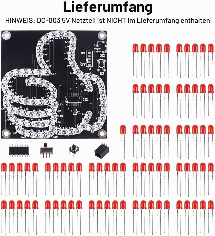 DONGKER Löt Bausatz, LED Licht löten Übungssatz, DIY LED Leuchten, elektronische Kits für Schüler, L