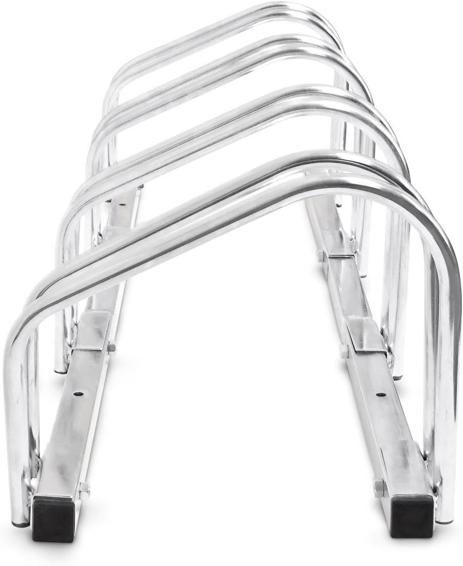 Relaxdays Fahrradständer, Für 4 Fahrräder, Boden- und Wandmontage, Mehrfachständer, HBT: ca. 26 x 10