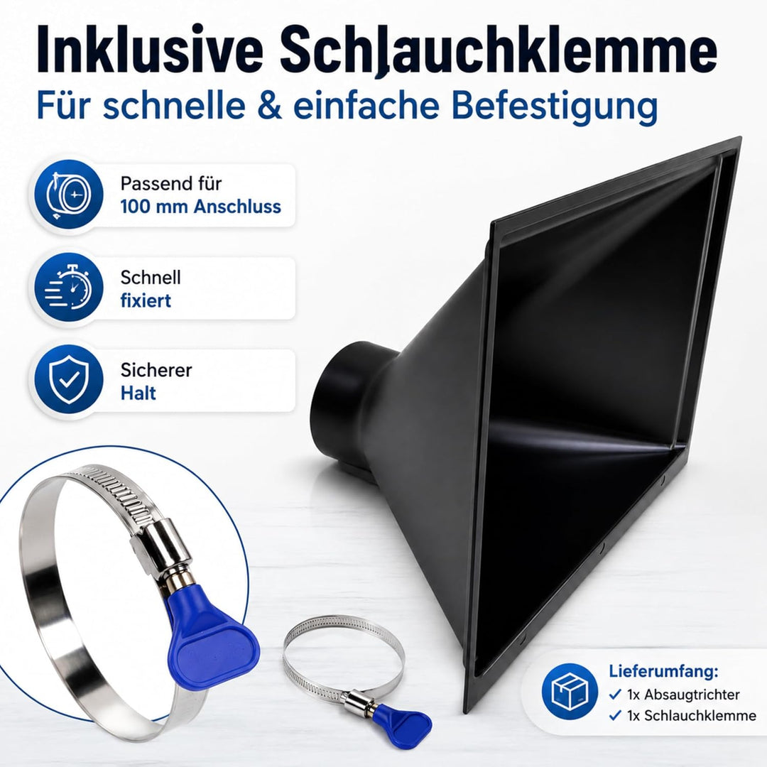 PROVISO TOOLS Absauganlage, Absaugung Werkstatt, Absaugung, Trichter gross, Absaugtrichter, Trichter