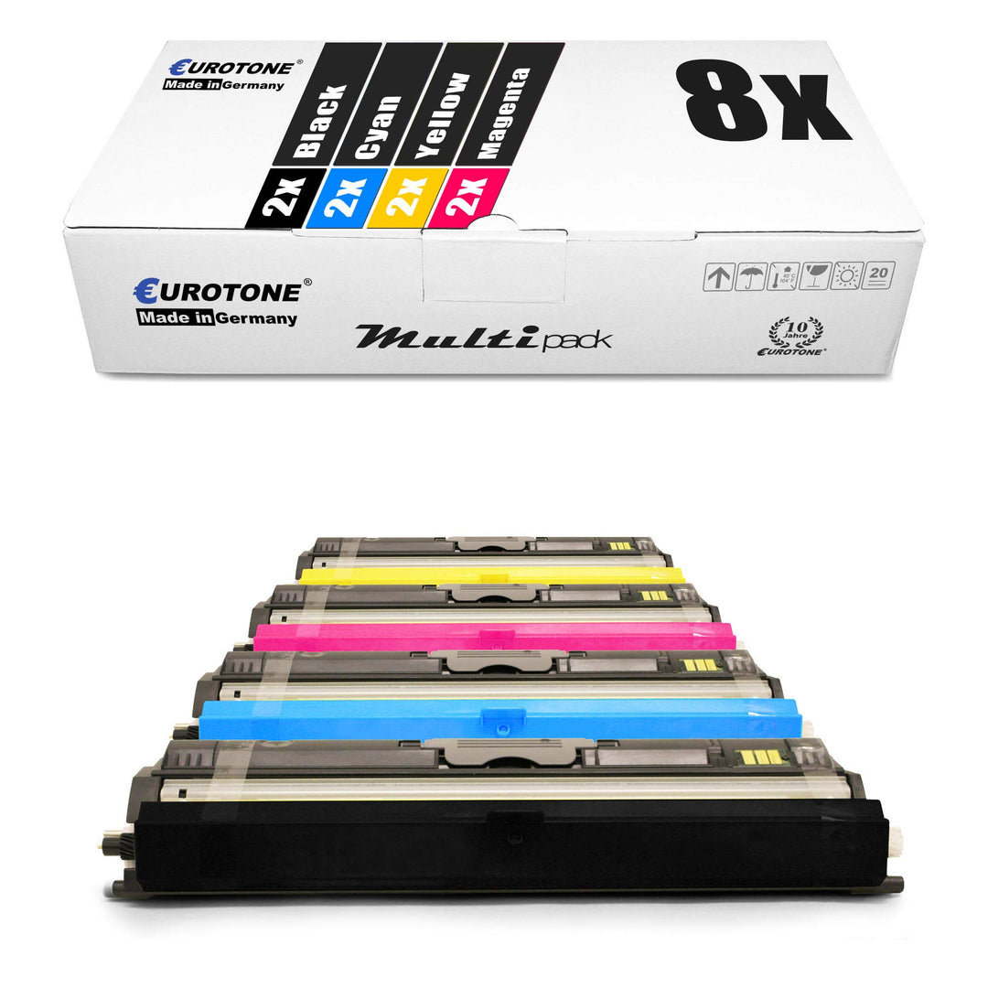 8X Müller Printware Toner für Epson Aculaser C 1600 ersetzt Black Cyan Magenta Yellow Set aus 8, Set