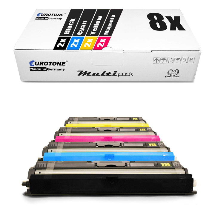8X Müller Printware Toner für Epson Aculaser C 1600 ersetzt Black Cyan Magenta Yellow Set aus 8, Set