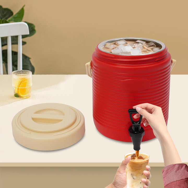 Isolierter Getränkespender 9/13/17/25L für Warm & Kalt | 24h Temperaturhaltung Edelstahl Thermo-Krug