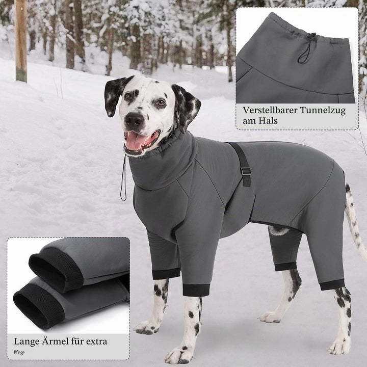 Hundemantel Wasserdicht Warm mit Beinen Hundejacke Winter Reflektierend Reissverschluss Hundemantel