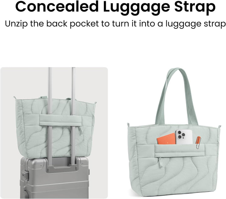 tomtoc Puffer Laptop Tragetasche für Damen, 10L Tote Bag für 13-14 Zoll Macbook, Leichte Schultertas