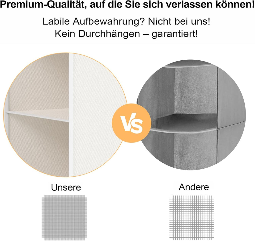 Doppelreihe Hängeregal, Schrank Organizer für Kleidung, Faltbarer Kleiderschrank Organizer mit 3 Met