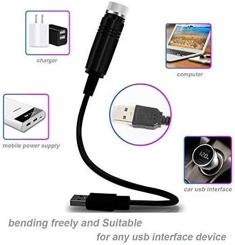 BAILONGJU USB-Nachtlicht, Sternenprojektor, Nachtlicht, verstellbar, romantische rote Innenbeleuchtu