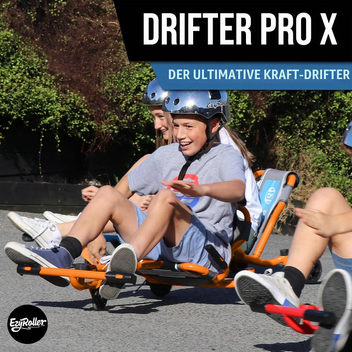 Ezyroller Funfahrzeug Drifter Pro X Jugendliche Erwachsene Dreirad ab 10 Trike (orange), Orange