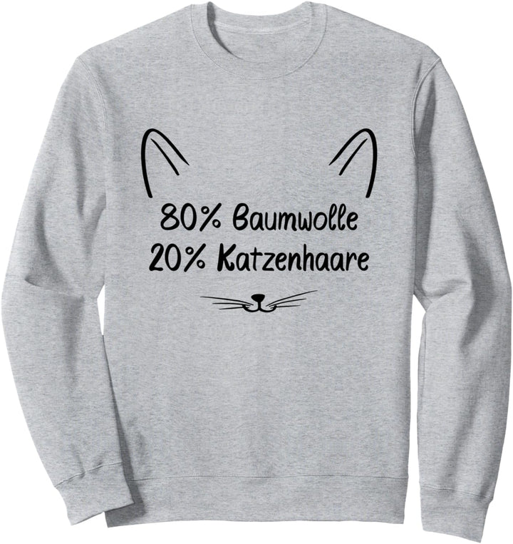 Katzen Pulli 80% Baumwolle 20% Katzenhaare Sweatshirt