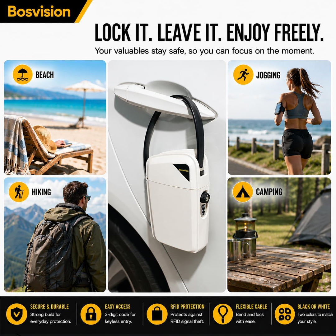 Bosvision Tresor Box Tragbare/Schliessfach Tragbare, Schlüsselbox, Schlüsseltresor, Schlüsselsafe Si