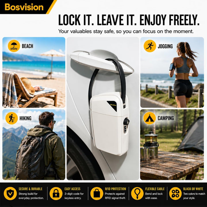 Bosvision Tresor Box Tragbare/Schliessfach Tragbare, Schlüsselbox, Schlüsseltresor, Schlüsselsafe Si