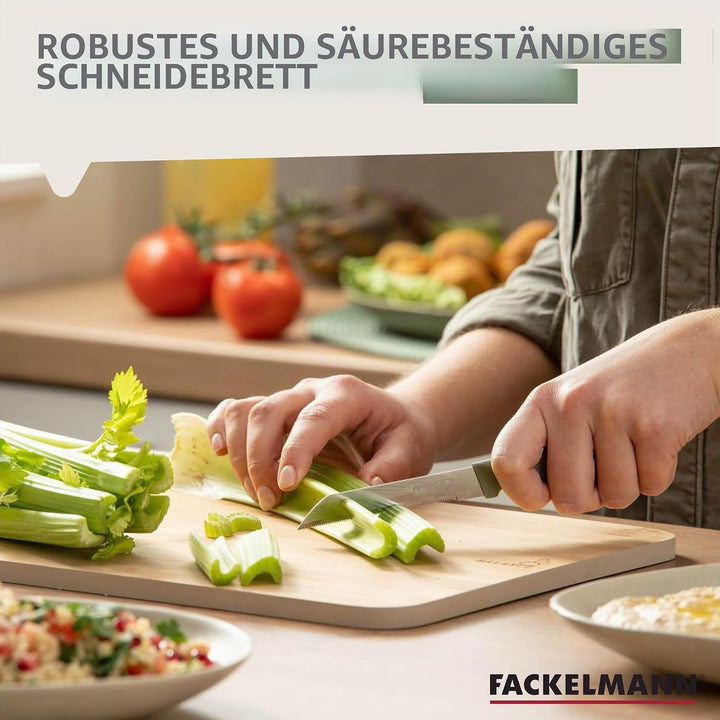 Fackelmann Balance Schneidebrett Holz Bambus – Grosses Holzbrett für die Küche für Fleisch, Fisch un