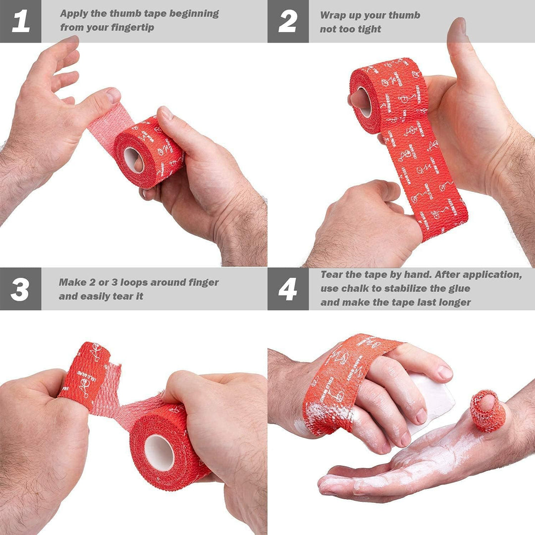 WARM BODY COLD MIND Hook Grip Tape für Gewichtheben - Baumwolle Weightlifting Thumb Tape für Powerli