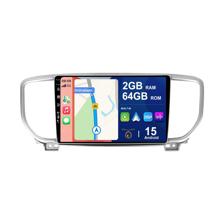 Android 15 IPS Autoradio Passt für KIA KX5 / Sportage 4 (2016-2019) - Eingebautes Kabellos CarPlay A