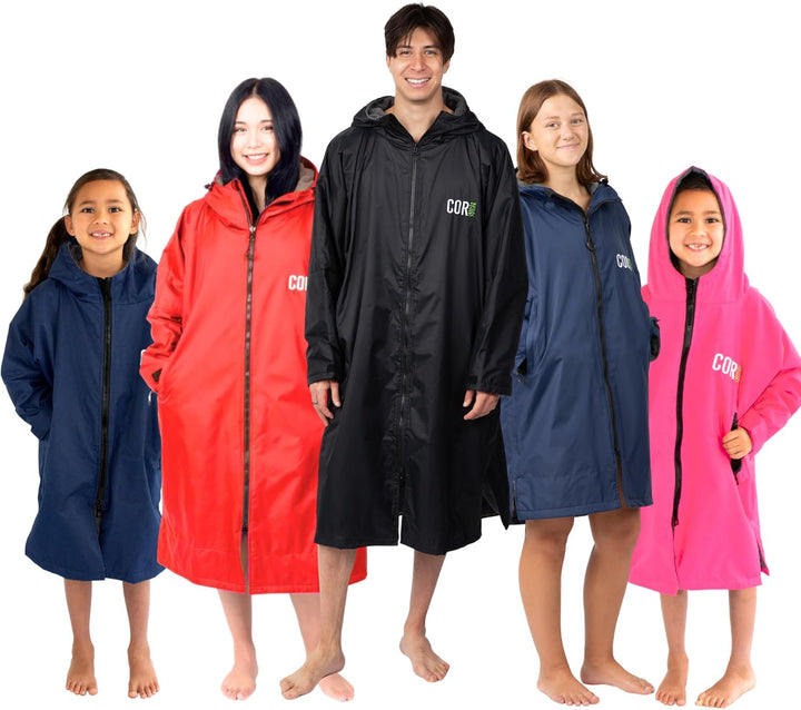 COR Surf Schwimm-Parka, schwere, warme Surfjacke für Herren, Damen, grosse Kinder, wasserabweisendes