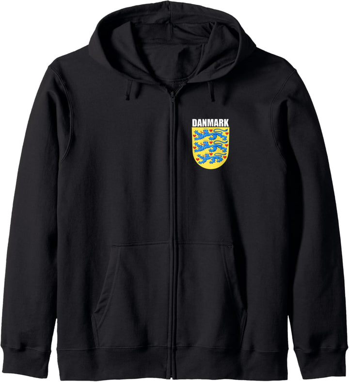 Denmark Coat Of Arms Gift Danish Roots Scandinavian Cross Kapuzenjacke