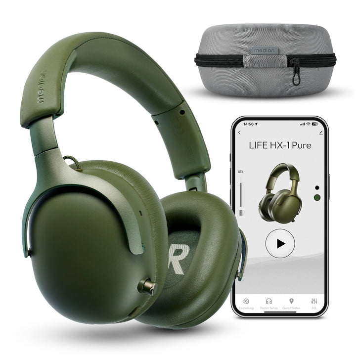 MEDION Over Ear Kopfhörer HX-1 Pure (kabellos, Bluetooth 5.4, Wireless, Passive Noise Isolation, 3+1