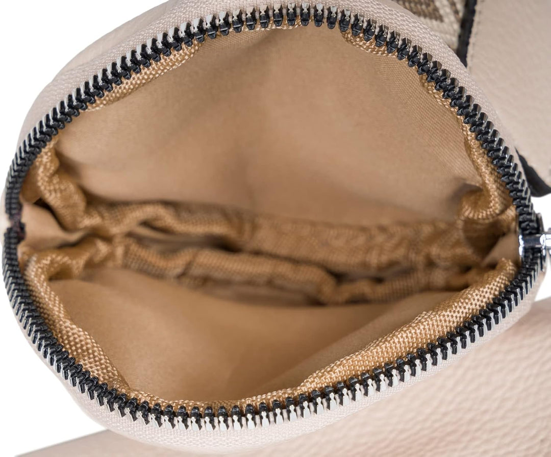 styleBREAKER Damen Halbmond Crossbody Schultertaschen Set 2-Teilig, Schultergurt mit Zick-Zack Raute